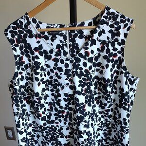 Talbots White & Black Sleeveless Dress - 1X